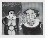 Janusz Przybylski, Kuszenie (Lamus 86), 1986, akwaforta, akwatinta, papier