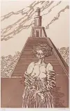 Kobieta na tle wieży by Jan Lebensztejn, 1985, litografia, papier, sold Jan 2006