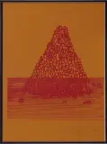 Piramida by Jan Tarasin, 1990, serigrafia jednobarwna, papier ciemnopomarańczowy, sold Jan 2006