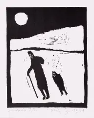 Jerzy Duda-Gracz, Z cyklu „Judaica”, 1964, drzeworyt, papier