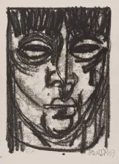 Stanisław Dawski, Głowa kobiety, 1953, monotypia, papier