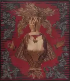 Ewa Krakowska, Portret z zakrytą twarzą, 1967, collage (fot. sepiowa, tkanina nakl. na płótno)