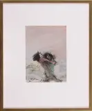 Dwie kobiety w uścisku by Alicja Wahl, 1995, pastel, gwasz, tusz, pióro, sold Jan 2006