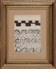 Stefan Wegner, Kompozycja abstrakcyjna, 1952, tusz pędzel, akwarela, papier