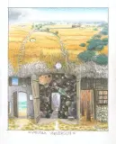 Stodoła Uniwersum by Jacek Yerka, 2004, kredki, ołówek, papier, sold Dec 2005
