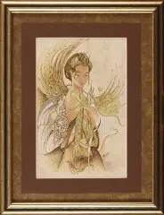 Anna Ewa (Hannah) Miarczyńska, Rozplątująca nitki życia..., 2005, gwasz, sepia pióro, kredki barwne, papier