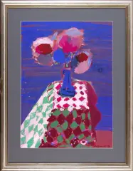 Tomasz Milanowski, Kwiaty w wazonie, 1998, gwasz, papier