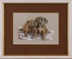 Tomasz Steifer, Dwa pieski, 2004, akwarela, gwasz, papier