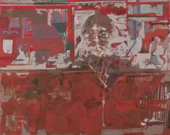 Marek Szymański, Portret starszej kobiety w okularach, lata 80., olej, płótno