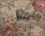 Andrzej Urbanowicz, Baran, z cyklu „Zodiak”, 1997, rysunek i odbitka graf. na pap. o fakturze tkanin