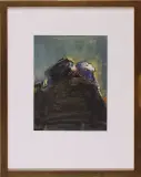 Dwie kobiety patrzące w górę by Alicja Wahl, 1994, pastel, tusz pędzel, akwarela, papier, sold Dec 2005