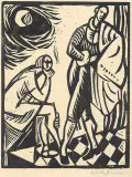 Z cyklu „Księżyc” by Mieczysław Wejman, ok. 1948, drzeworyt, papier kremowy, offered Dec 2005
