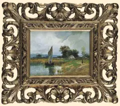 Wilhelm Bröker, NAD ZATOKĄ, ok. 1900, olej, deska
