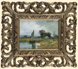 Wilhelm Bröker, NAD ZATOKĄ, ok. 1900, olej, deska