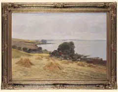 Alexander Rau, NAD ZATOKĄ PO ŻNIWACH, lata 20. XX w., olej, płótno