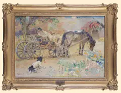 Apoloniusz Kędzierski, IDYLLA OPOCZYŃSKA, 1920-1930, olej, płótno