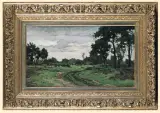 Johannes Karel Leurs, KRAJOBRAZ Z DROGĄ, 1910-1920, olej, sklejka