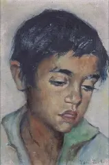 Leon Lewkowicz, PORTRET CHŁOPCA, olej, płótno