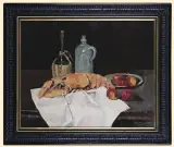 Anton Kürmaier, MARTWA NATURA Z HOMAREM, ok. 1930, olej, płótno