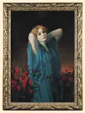 DZIEWCZYNA WŚRÓD KWIATÓW by Luma von Flesch-Brunningen Csúzy, 1906, olej, tektura, offered Dec 2005