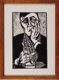 Krystyna Wróblewska, Pół czarnej, drzeworyt, papier