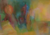 Ryszard Miłek, Postać siedząca, 1997, pastel, karton