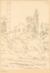 Wałbrzych by Erna Rosenstein, 1946, atrament pióro, papier kremowy, sold Nov 2005