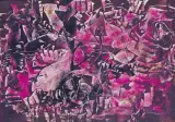 Alfred Lenica, Bez tytułu, gwasz, tusz, frottage, papier