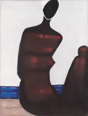 Jerzy Nowosielski, CZARNA PŁYWACZKA, 1982, olej, płótno