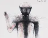 Bez tytułu by Zdzisław Beksiński, 1998, tusz (cienkopis), kredka, akwarela, papier, sold Nov 2005