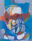 Stasys Eidrigevičius, Niebieski, 1997, pastel, papier