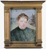 Jacek Malczewski, PORTRET PANI W CZARNEJ SUKNI, 1905, olej, tektura