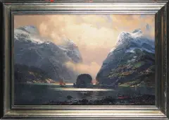 Johann Harderr, FIORD, olej, płótno