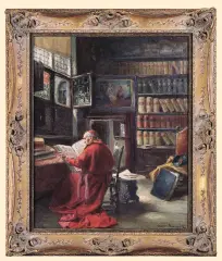 Ludwig Nauer, KARDYNAŁ NAD KSIĘGĄ, olej, płótno