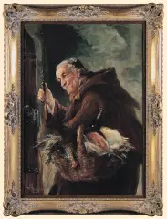 Franz Xaver Dietrich, PO KWEŚCIE - ZAKONNIK Z KOSZEM, 1915, olej, płótno