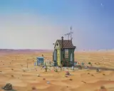 DOMEK NA PRERII by Jacek Yerka, 2005, pastel, papier, sold Nov 2005