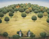 ENKLAWA by Jacek Yerka, 2002, pastel, papier, sold Nov 2005