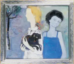 Piotr Potworowski, PORTRET DWÓCH KOBIET, ok. 1960, olej, płótno