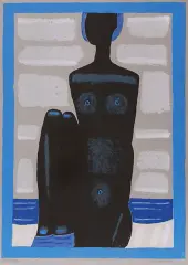 Jerzy Nowosielski, Czarny akt, 1999, serigrafia barwna, papier