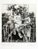 Jacek Gaj, Kuszenie z A. II, 1972, miedzioryt, papier