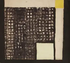 Stefan Krygier, Kompozycja abstrakcyjna (na odwr.: Znak), 1954, tusz, pędzel, papier