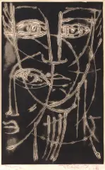 Stanisław Dawski, Dwoje, 1956, monotypia, papier