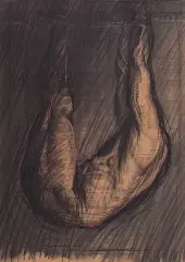 Aleksander Roszkowski, Figura bez głowy, 1989, węgiel, pastel, karton