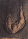 Aleksander Roszkowski, Figura bez głowy, 1989, węgiel, pastel, karton