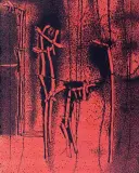 Janusz Przybylski, Przejście przez Morze Czerwone, 1993, litografia barwna, papier