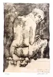 Akt męski tyłem by Jan Lebensztejn, 1966, litografia barwna, papier, sold Sep 2005