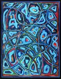 Wacław Gibaszek, Obraz błękitny, 1996, akryl, płótno