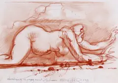 Franciszek Starowieyski, Skradający się przez świat babon, 1999, kredka, papier