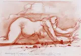 Skradający się przez świat babon by Franciszek Starowieyski, 1999, kredka, papier, sold Sep 2005