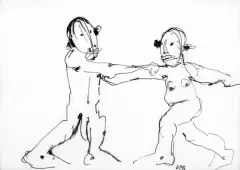 Sylwester Ambroziak, Para, 1996, tusz pióro, papier